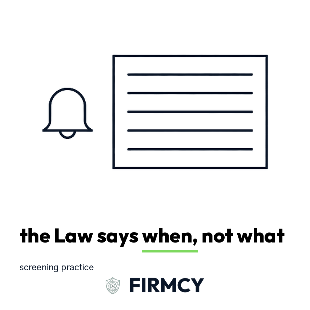 The Law says when, not what