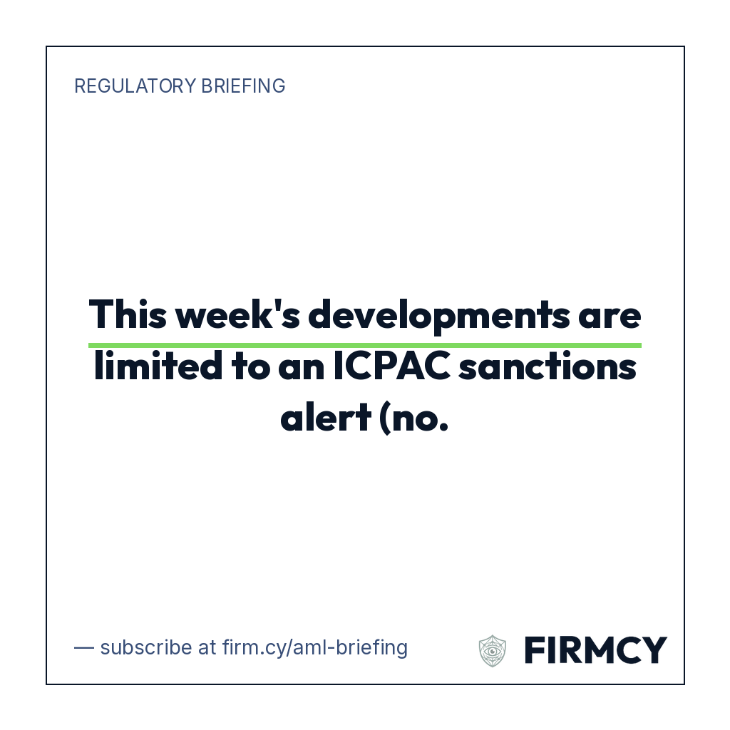 Weekly AML briefing