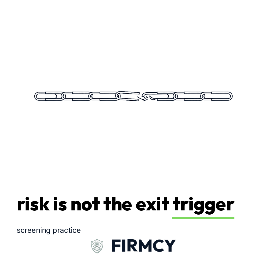 Risk is not the exit trigger