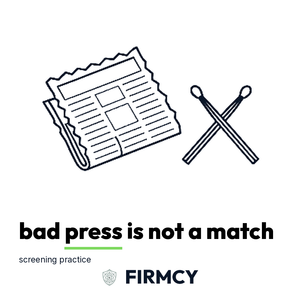 Bad press is not a match