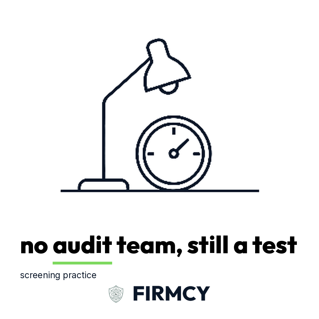 No audit team, still a test