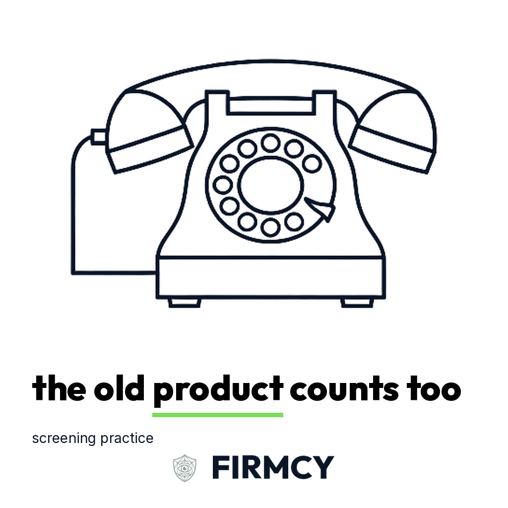 The old product counts too